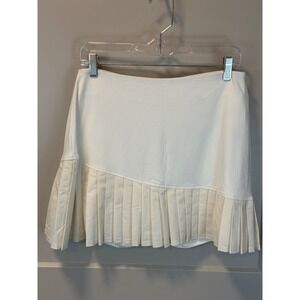 Soybu Womens Golf Skirt Skort Cream Ivory Asymmetrical Pleated Hem Size Large